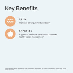 Ingredient list featuring saffron extract, 5-HTP, B12, B6, and folate