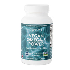 BrainMD Vegan Omega-3 Power bottle front view