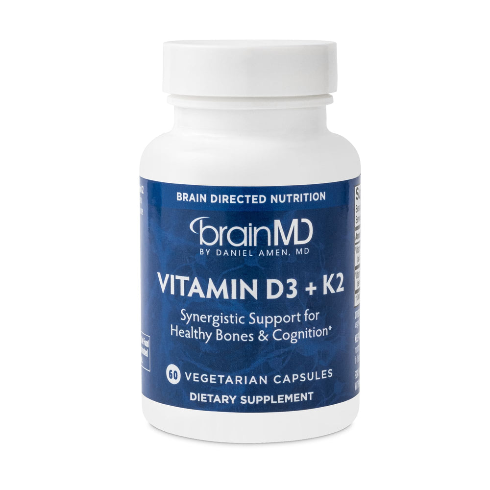 BRAINMD Vitamin D3 + K2 60 capsules bottle - hero image