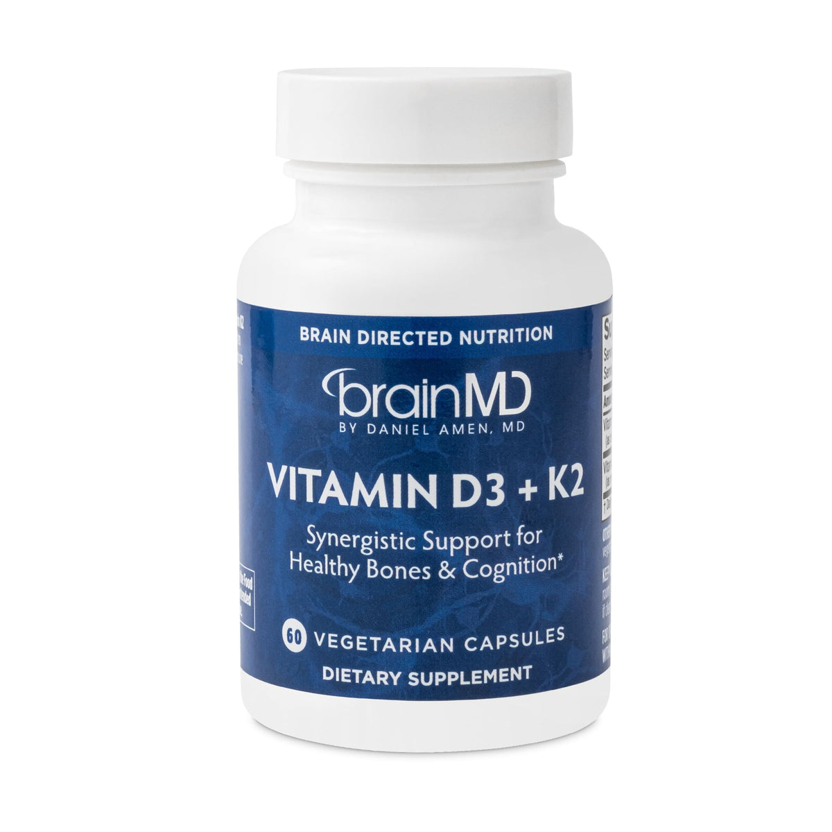 BRAINMD Vitamin D3 + K2 60 capsules bottle - hero image