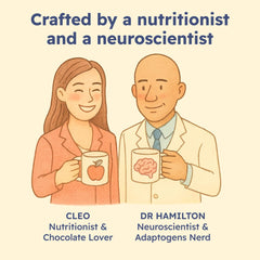 Rich, velvety Brainoa Sleep Cocoa in a mug with steam