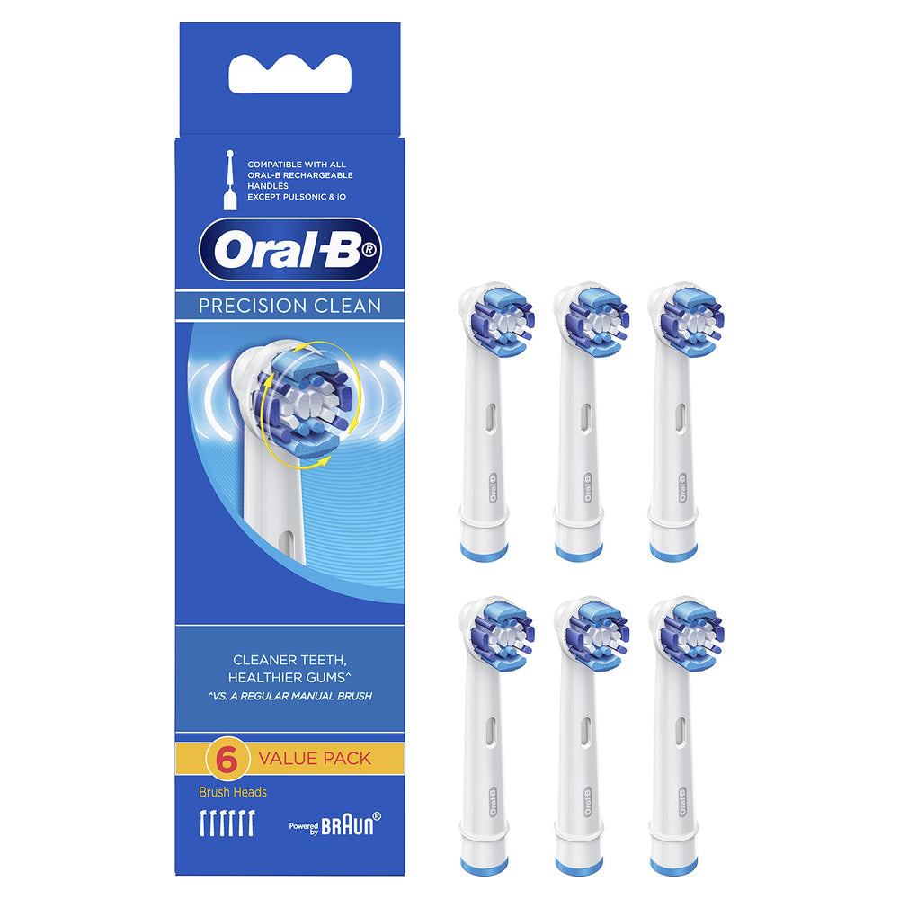 Braun Oral-B Precision Clean 6-pack replacement toothbrush heads — front view
