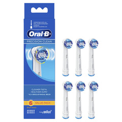 Braun Oral-B Precision Clean 6-pack replacement toothbrush heads — front view