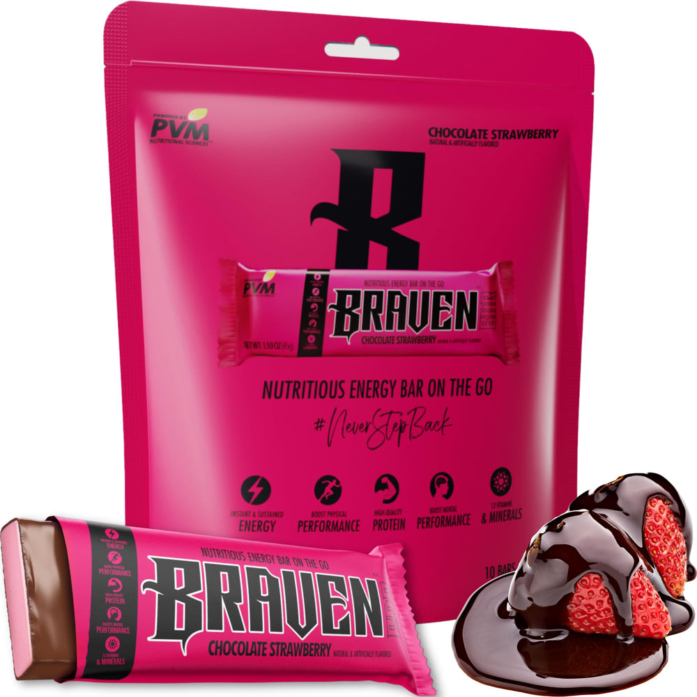 Braven Bar Chocolate Strawberry – 1.59 oz, pack of 10 main image