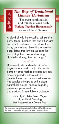 Close-up of herbal blend including honeysuckle and bamboo leaf