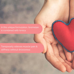 BrazzoMD Bromelain with Arnica capsules on white background