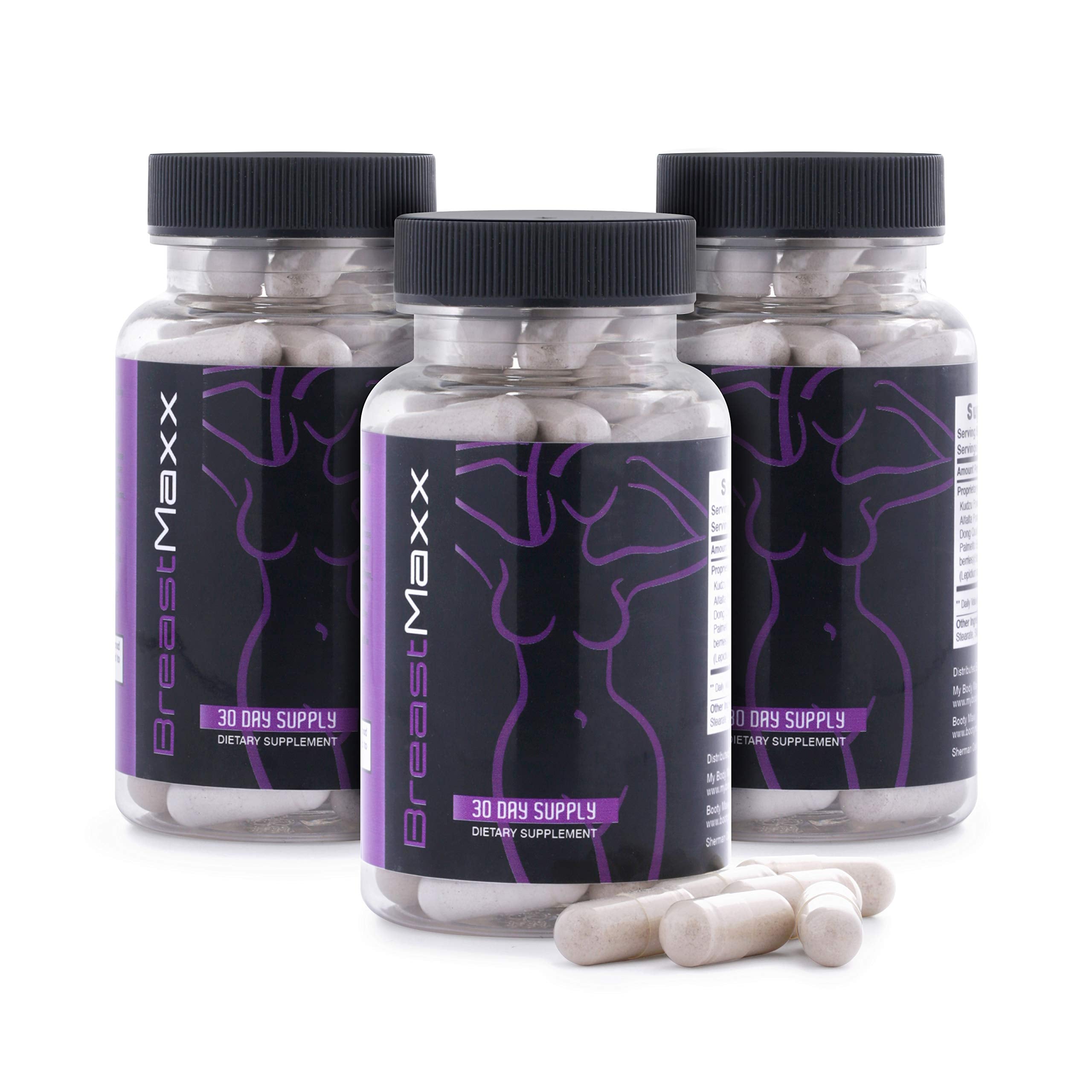 Breast Maxx bottle and capsules display