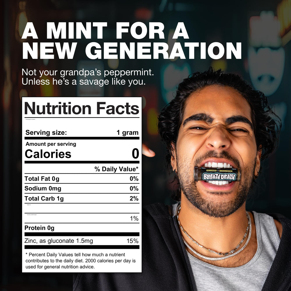 Zero calorie peppermint breath mints