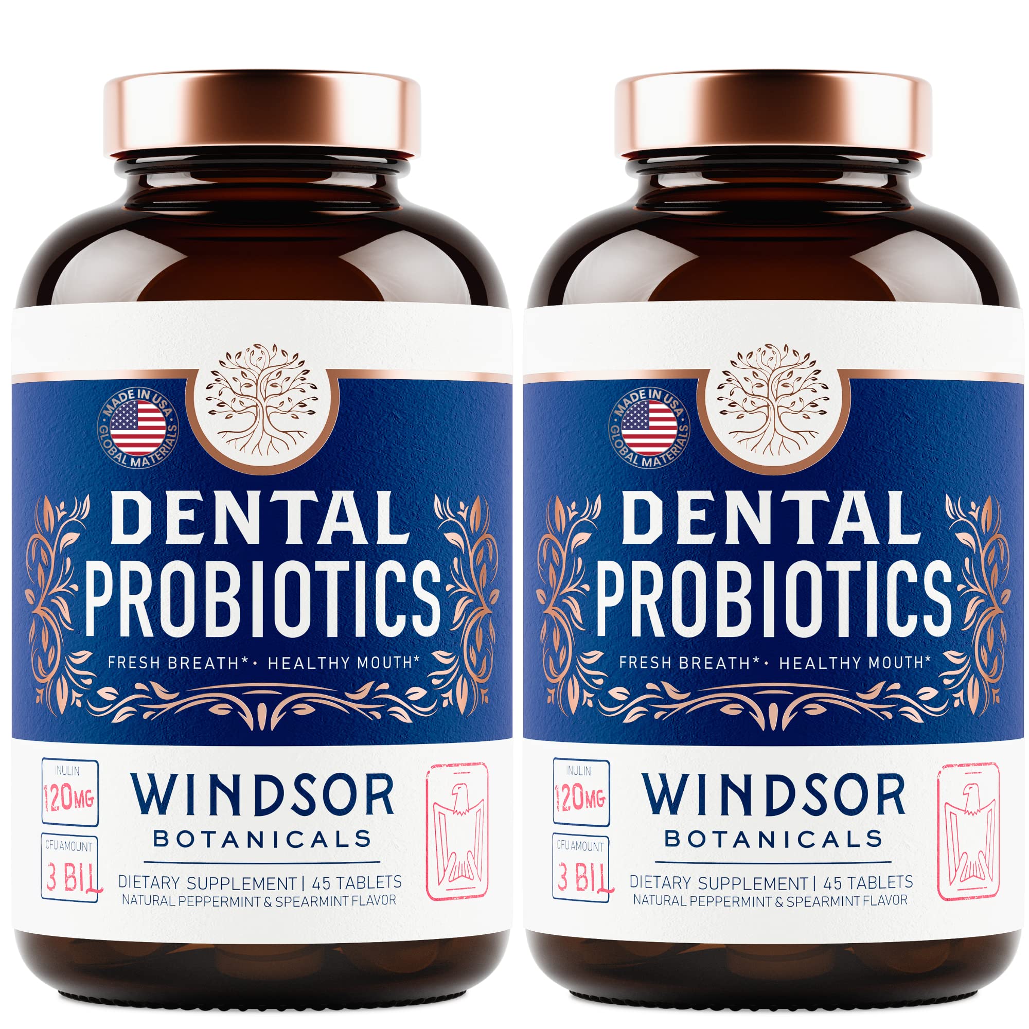 Minty fresh breath probiotic tablets