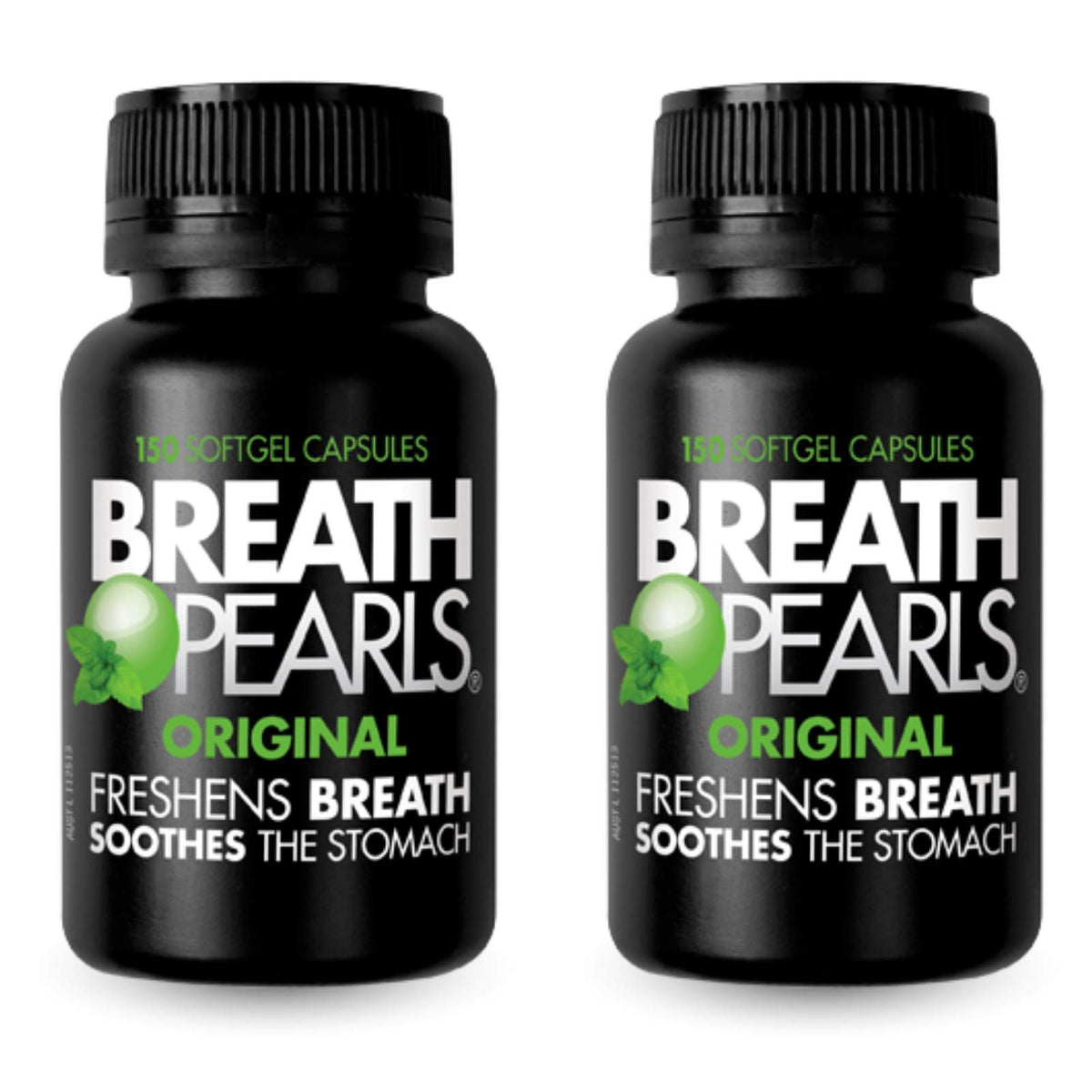 Breath Pearls Original Peppermint and Parsley 2-Pack - 300 Softgels