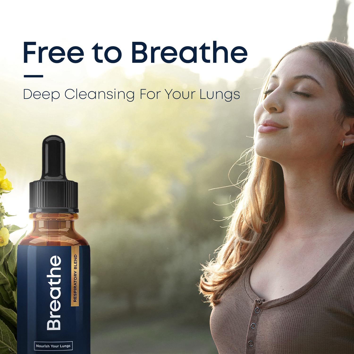 Dropper dispensing BREATHE Drops for usage