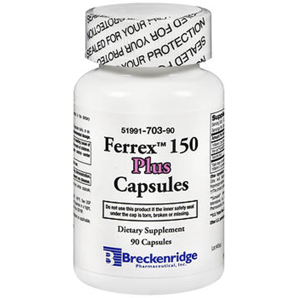 Breckenridge Ferrex 150 Plus Capsules bottle, 90 capsules