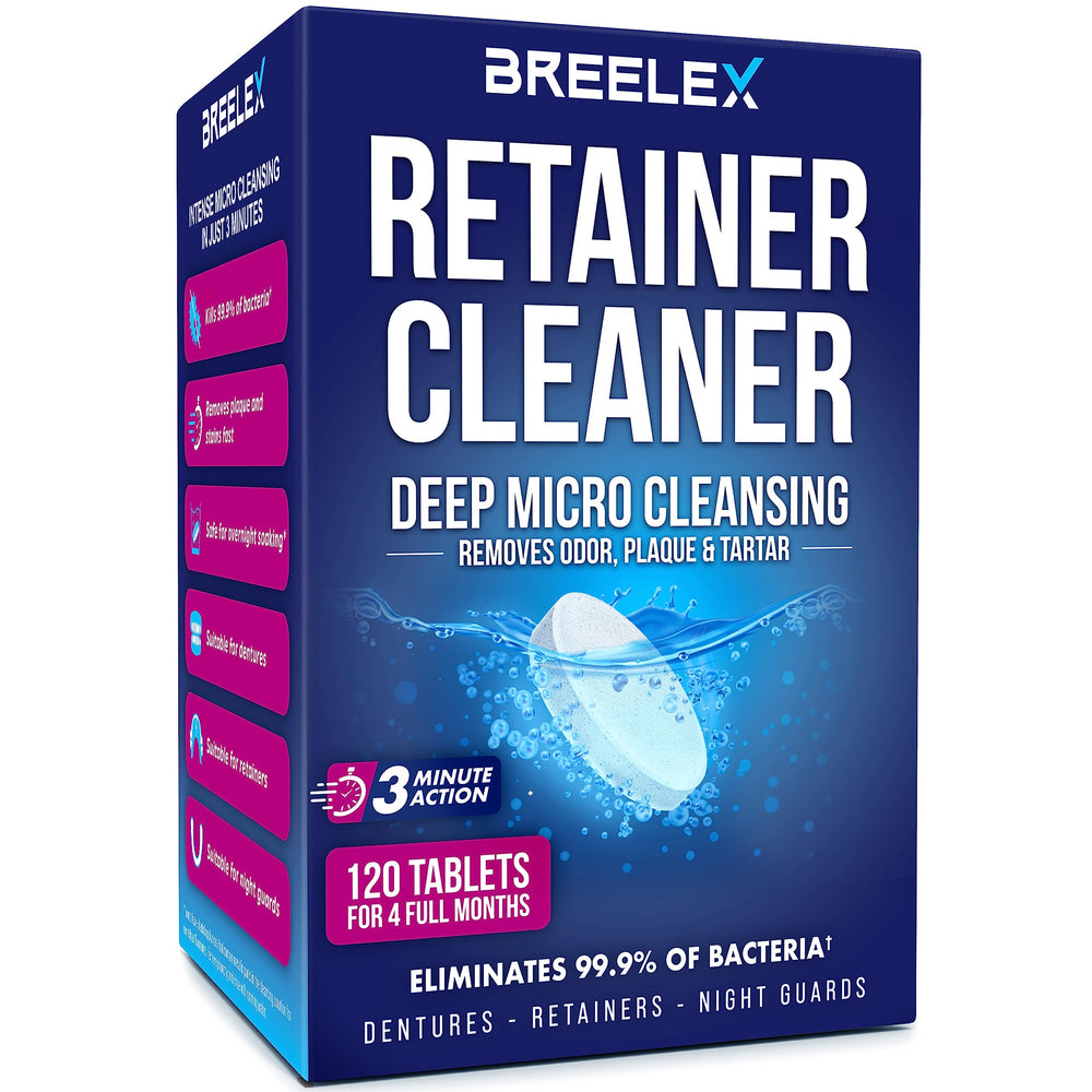 Box of Breelex Denture Cleaning Tablets with 120 tablets