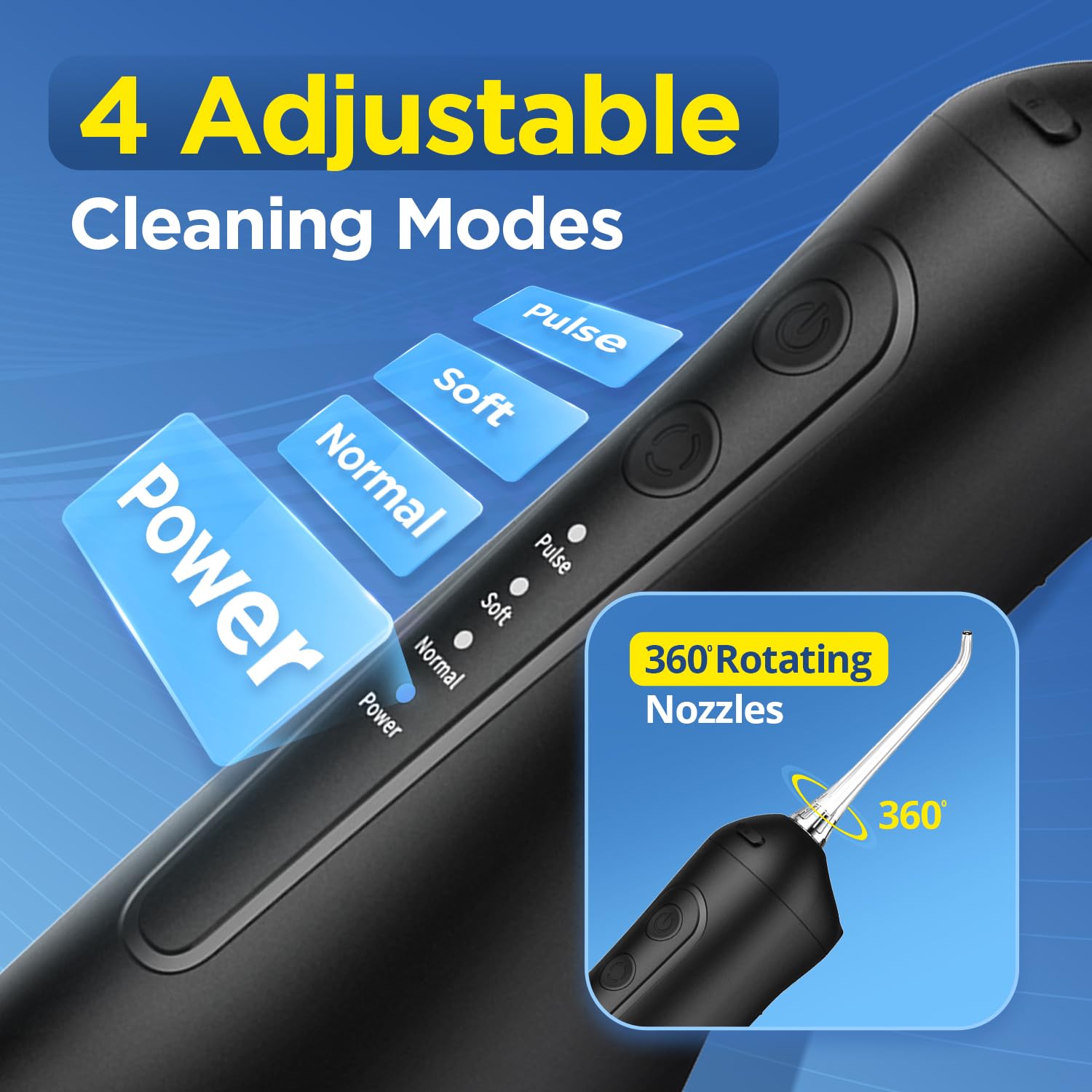 Brezz Water Flosser with tips and USB-C cable