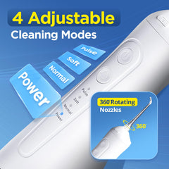 Brezz Water Dental Flosser Pick showing 4 mode indicators