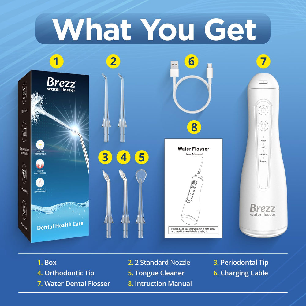Brezz Water Dental Flosser Pick compact travel size