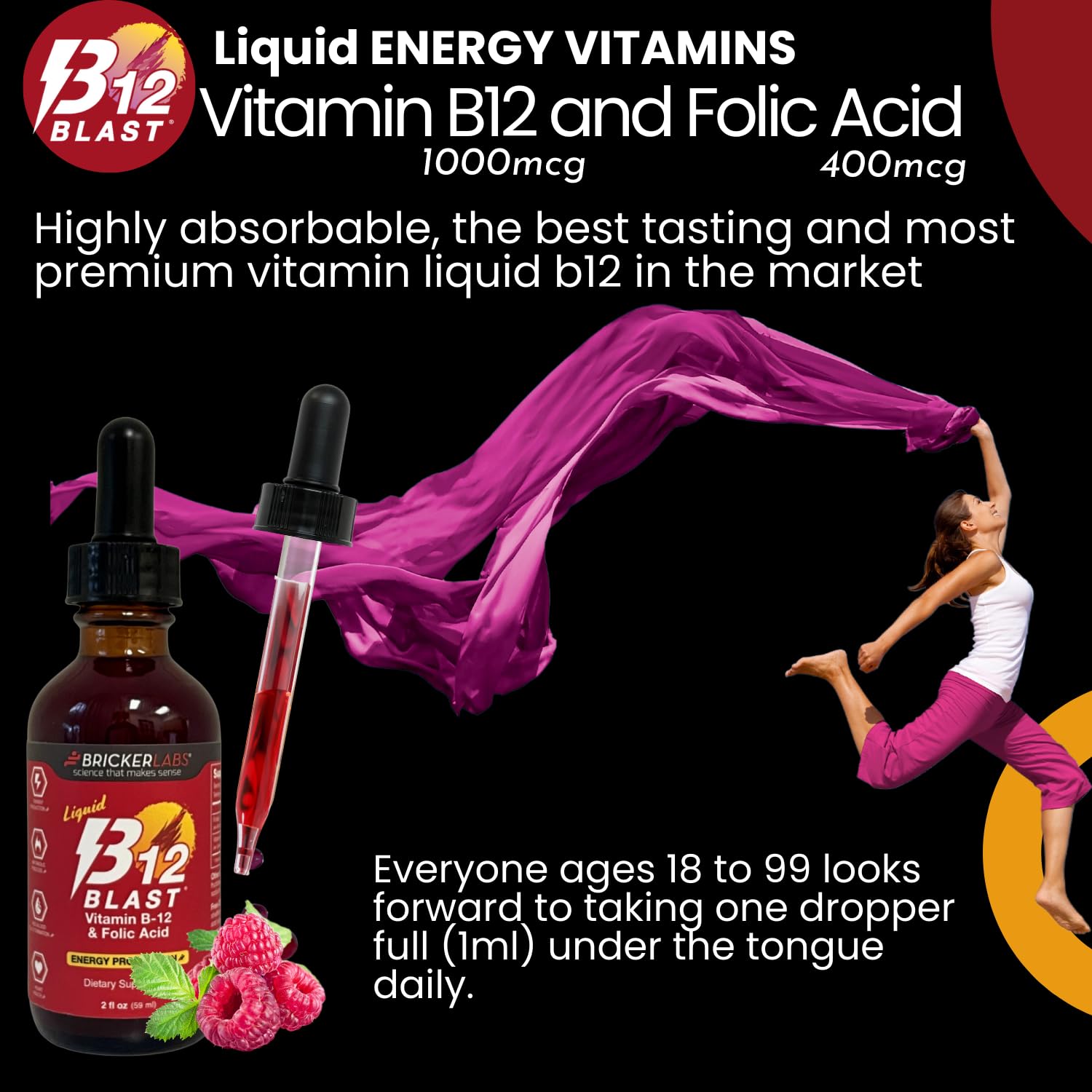 Shelf image showing Bricker Labs B-12 Blast with other vitamins