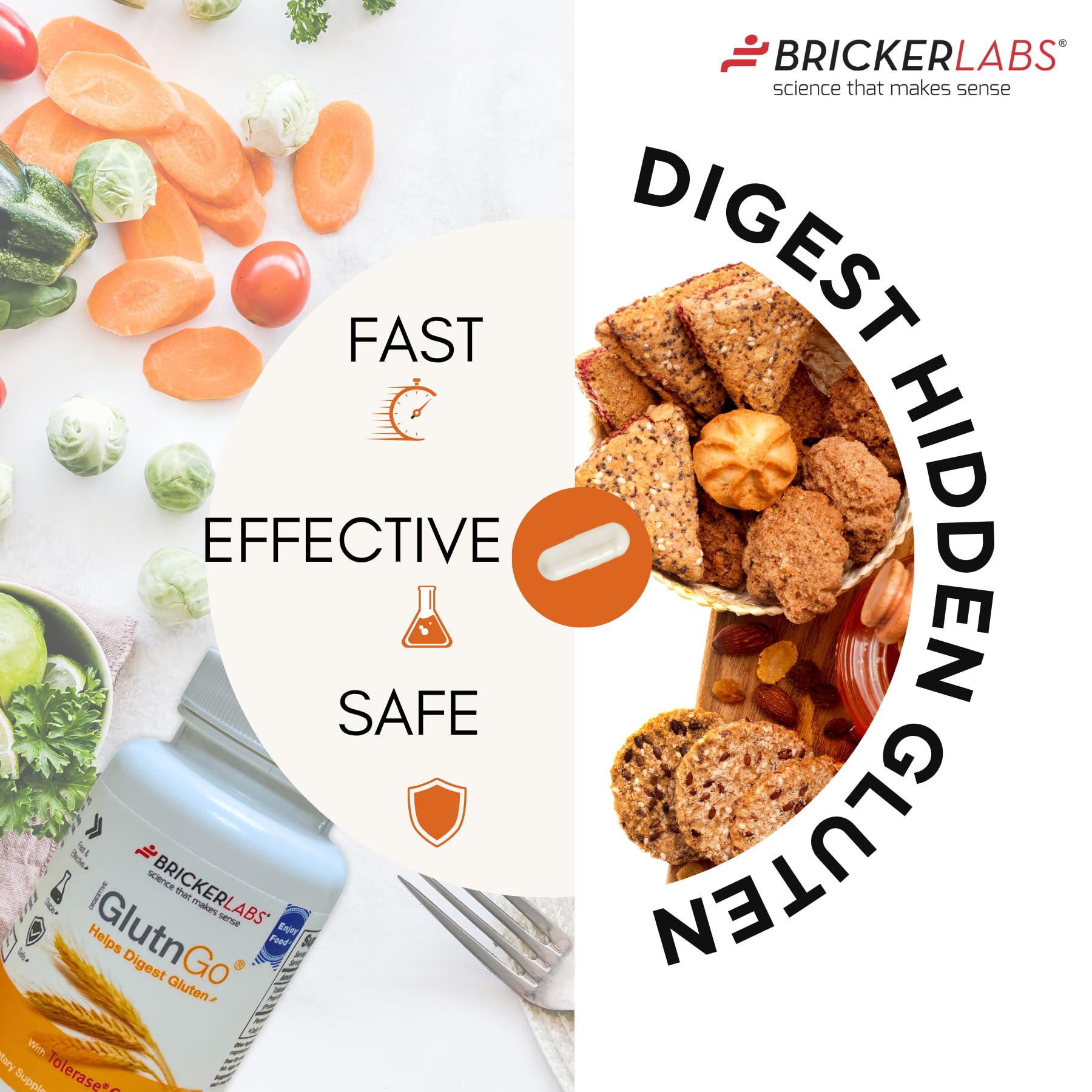 Bricker Labs GlutnGo product packaging close-up