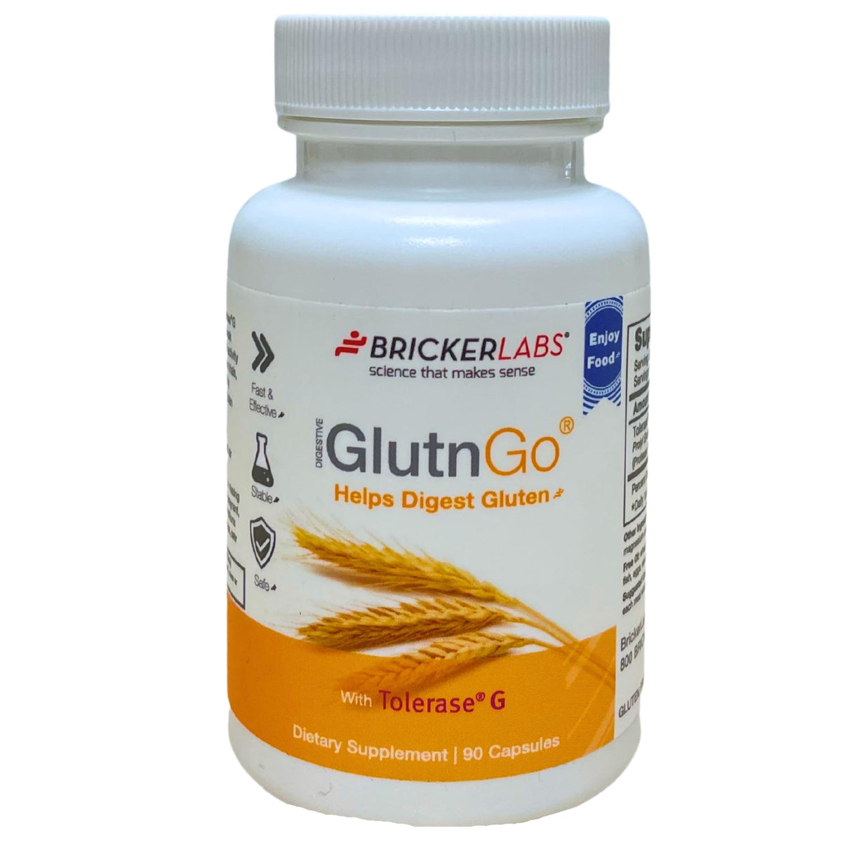 Bricker Labs GlutnGo packaging with Tolerase G