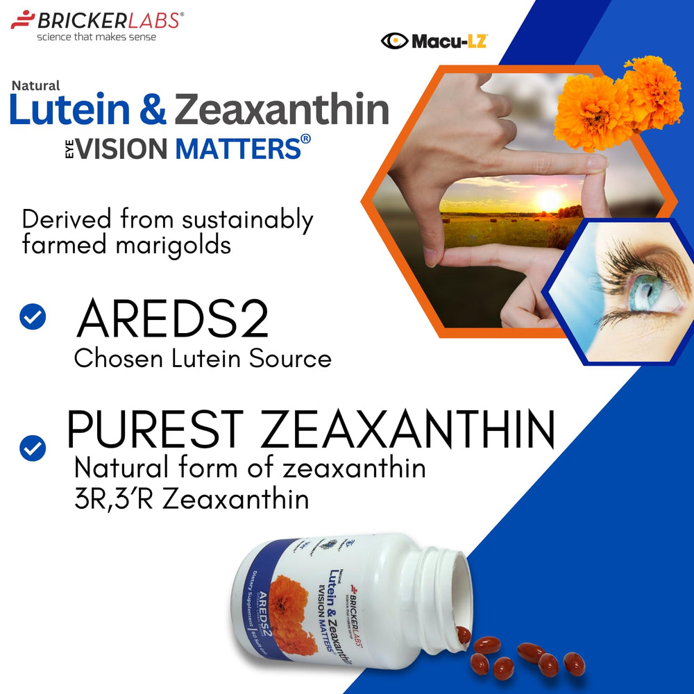 Macular health graphic highlighting lutein and zeaxanthin for vision