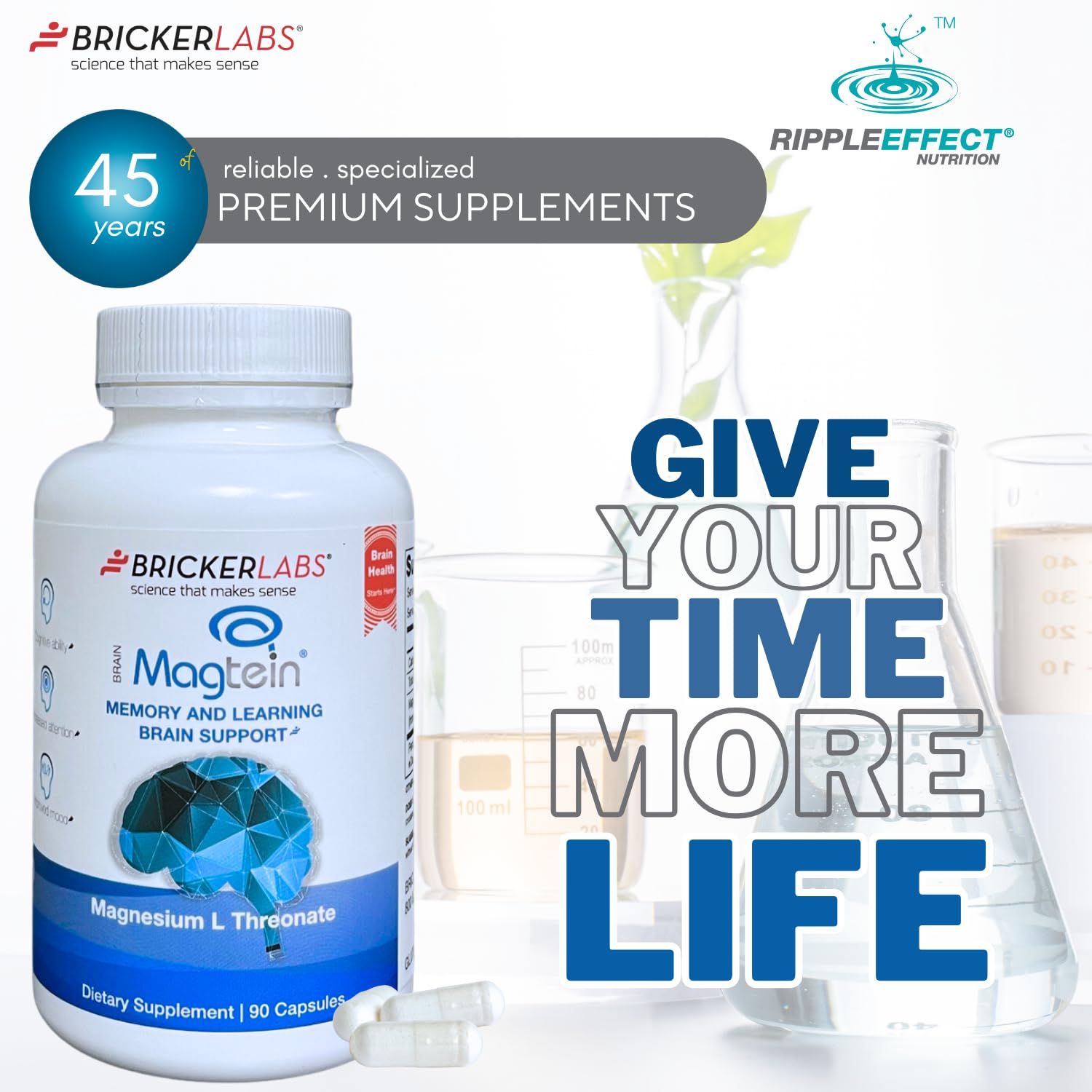 Study desk with notebook, pen, and Magtein bottle