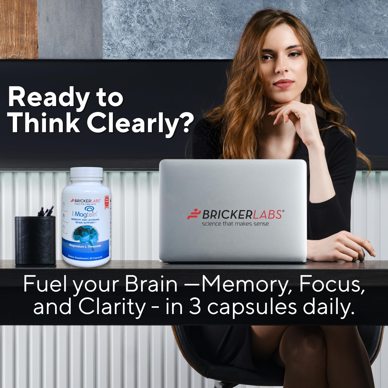 Bricker Labs Magtein product packaging and 90 capsules