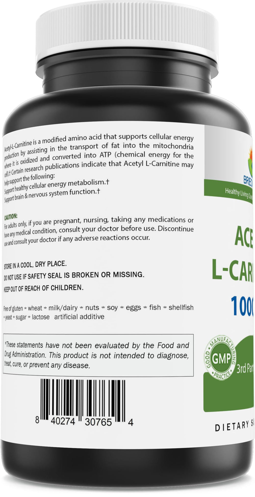 Certification and purity seals indicating non-GMO and gluten-free