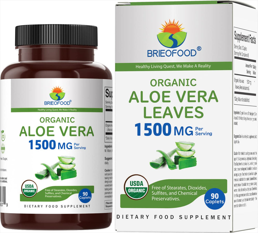 Brieofood Organic Aloe Vera 1500mg - 90 vegetarian tablets hero image