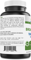 Nutrition facts panel for Brieofood Bromelain 1000mg