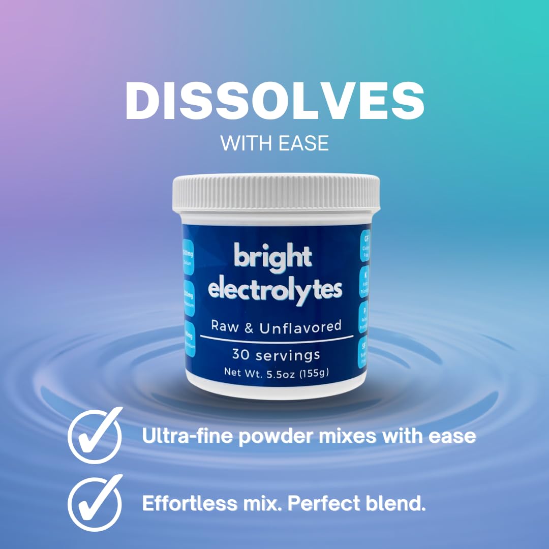 Bright Electrolytes potassium chloride powder highlights key electrolyte for balance