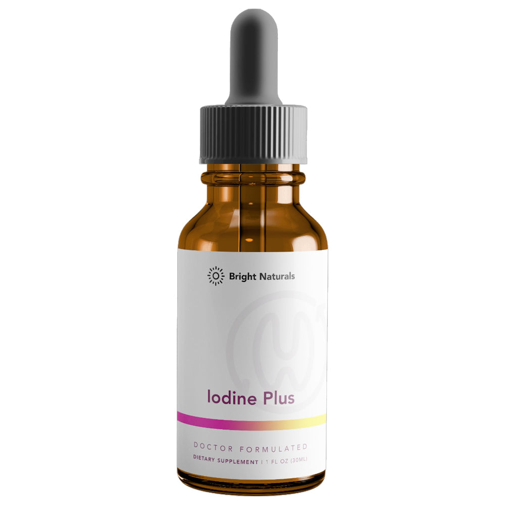 Front view of Bright Naturals Iodine Plus bottle