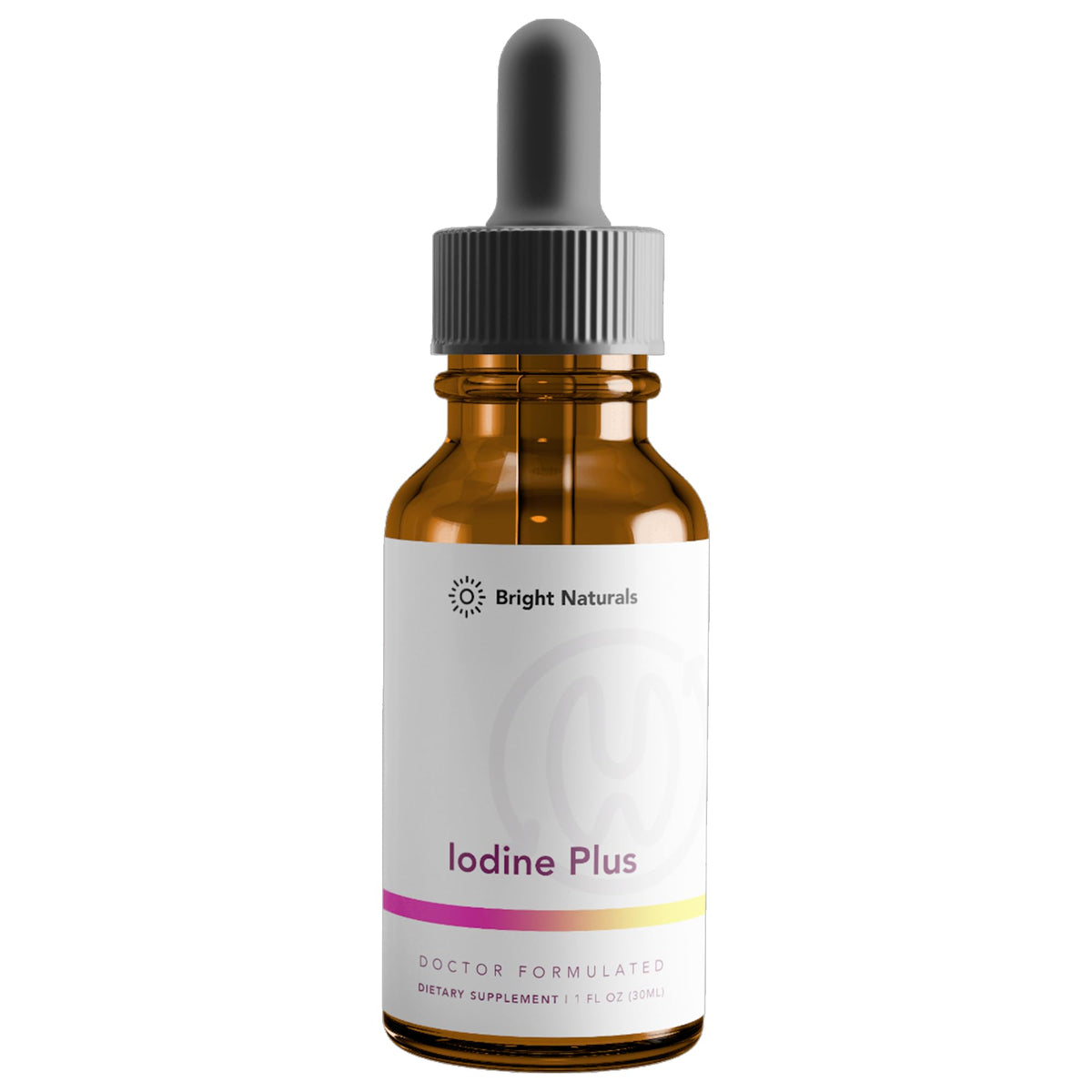 Front view of Bright Naturals Iodine Plus bottle