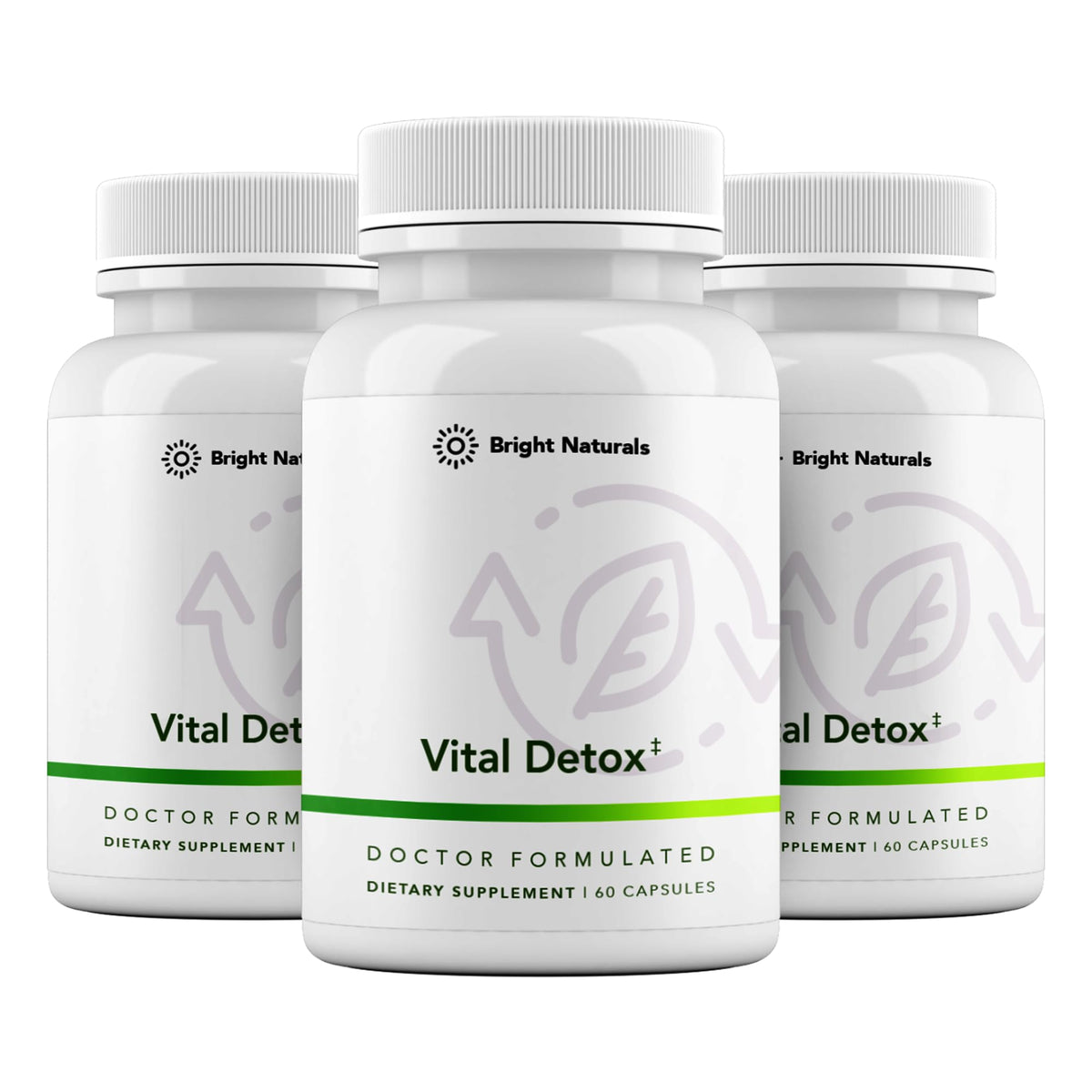 Bottle of Bright Naturals Vital Detox Liver Supplement with label