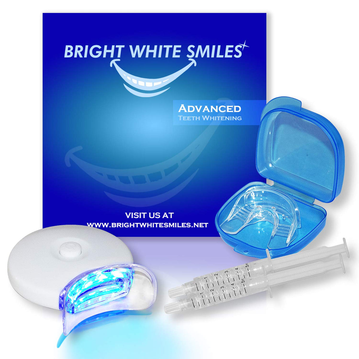 Bright White Smiles Teeth Whitening Kit with LED light and case