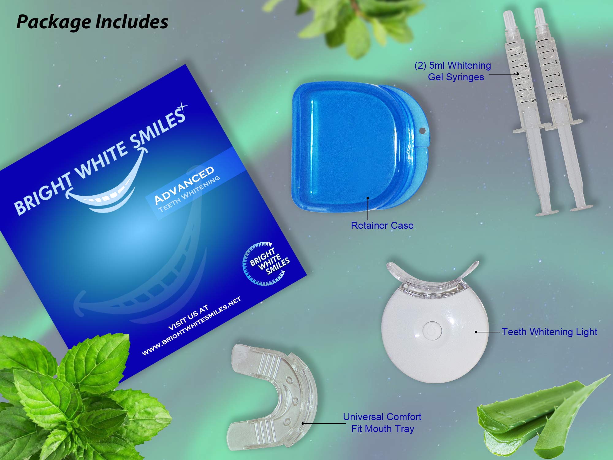 LED light activated teeth whitening device with 5 bulbs