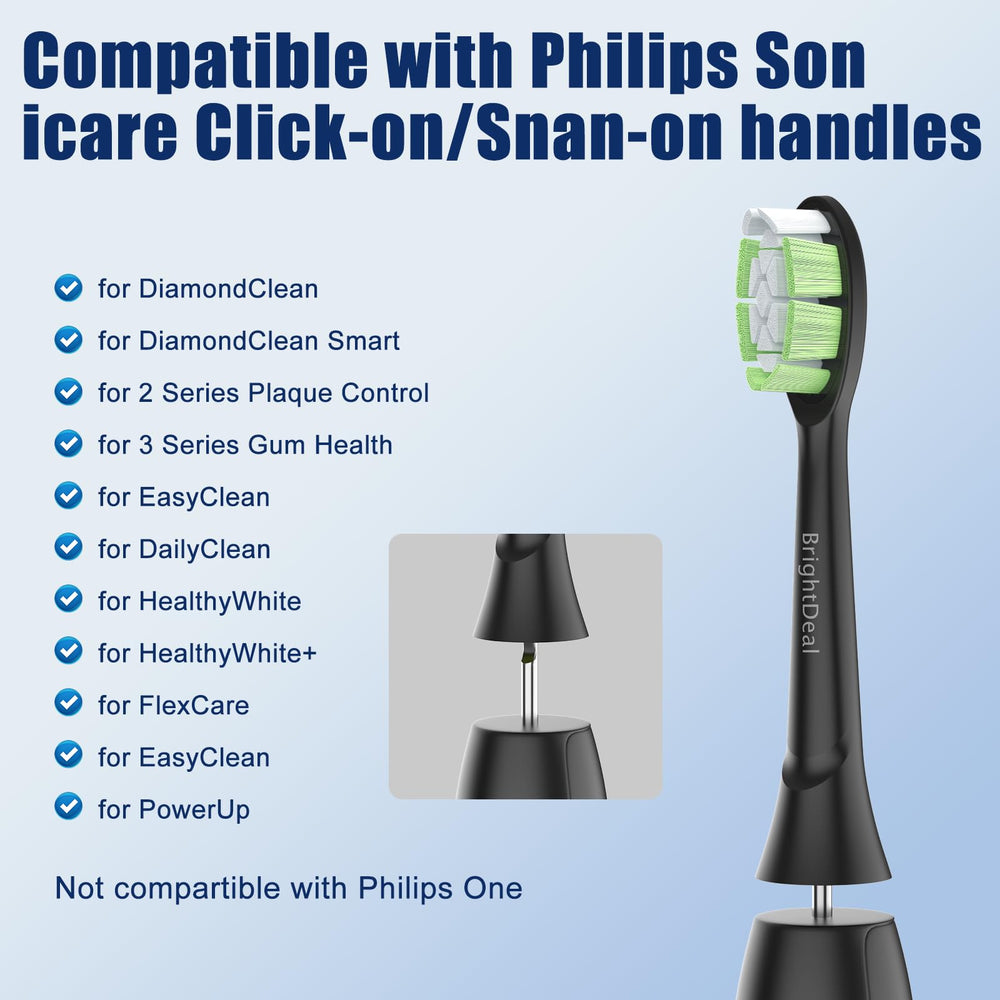 Replacement heads compatible with DiamondClean, FlexCare, and 3 Series toothbrushes