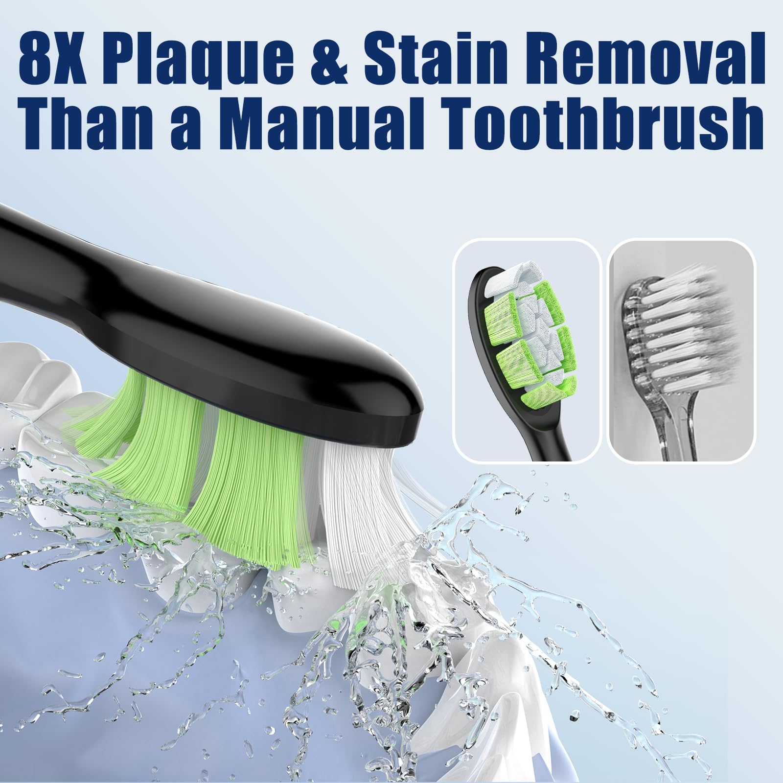 Bristles designed to remove plaque and stains effectively