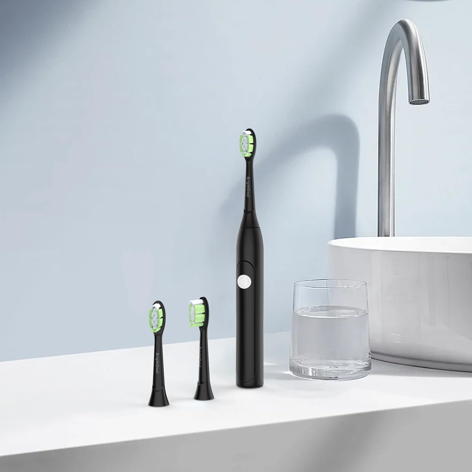 Travel-friendly, hygienic BrightDeal replacement heads in 8-pack