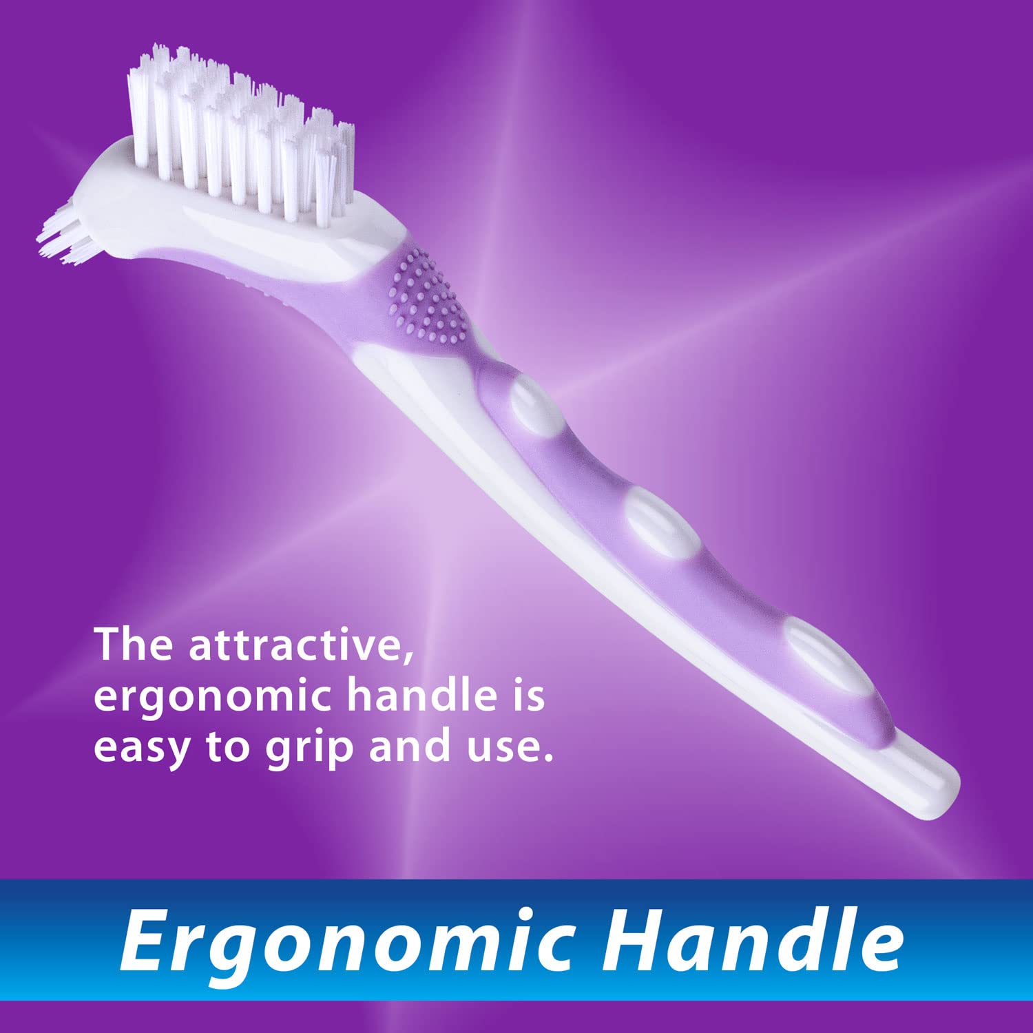 Three-pack BrightWorks Denture Brushes in packaging