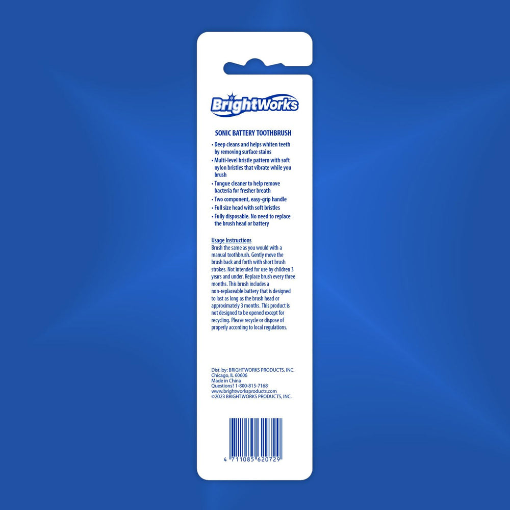 Packaging showing contents: two toothbrushes and accessories.