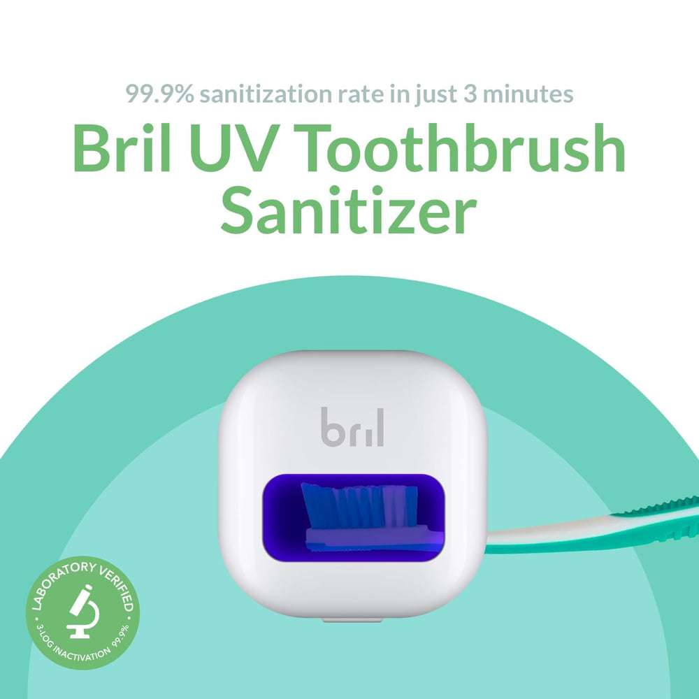 Toothbrush inside case during 3-minute sanitization cycle