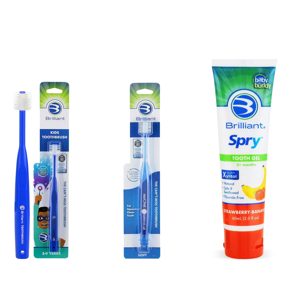 Brilliant Oral Care Bundle - Kids toothbrush in royal blue
