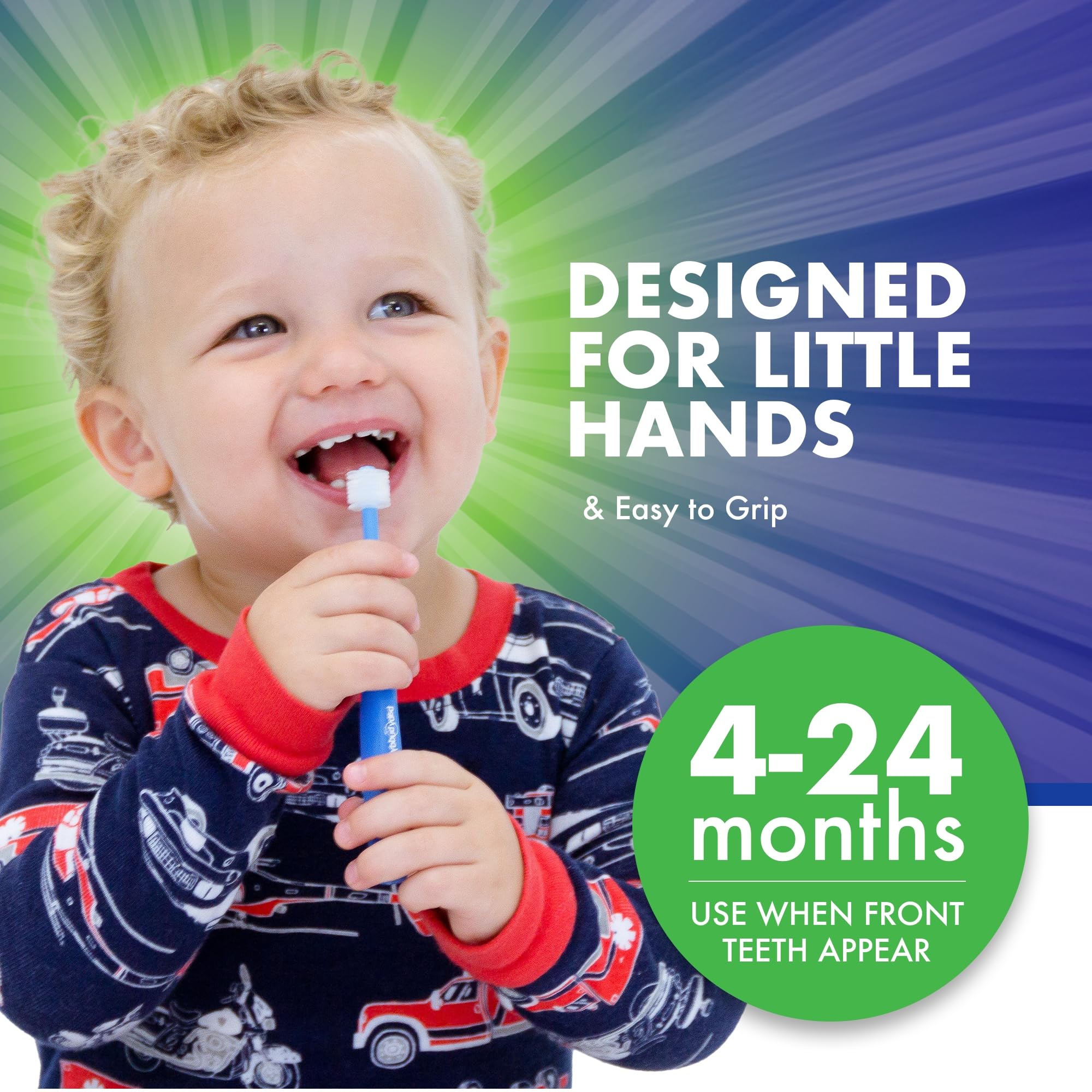 Mint green baby toothbrush
