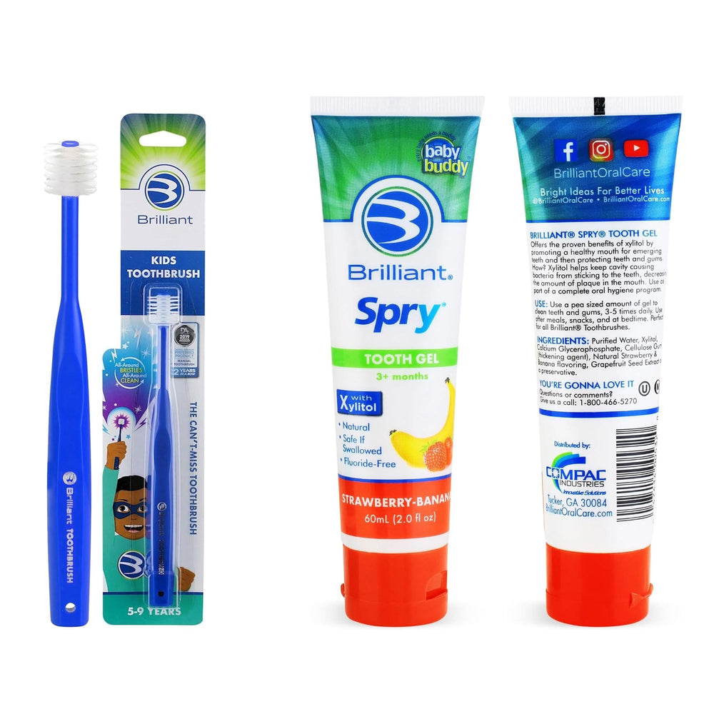 Royal blue Brilliant Oral Care Kids Toothbrush with soft bristles