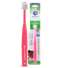 Brilliant Oral Care child toothbrush pink with 360° round head