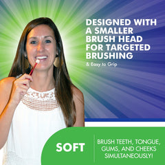 360-degree bristle coverage on round toothbrush head
