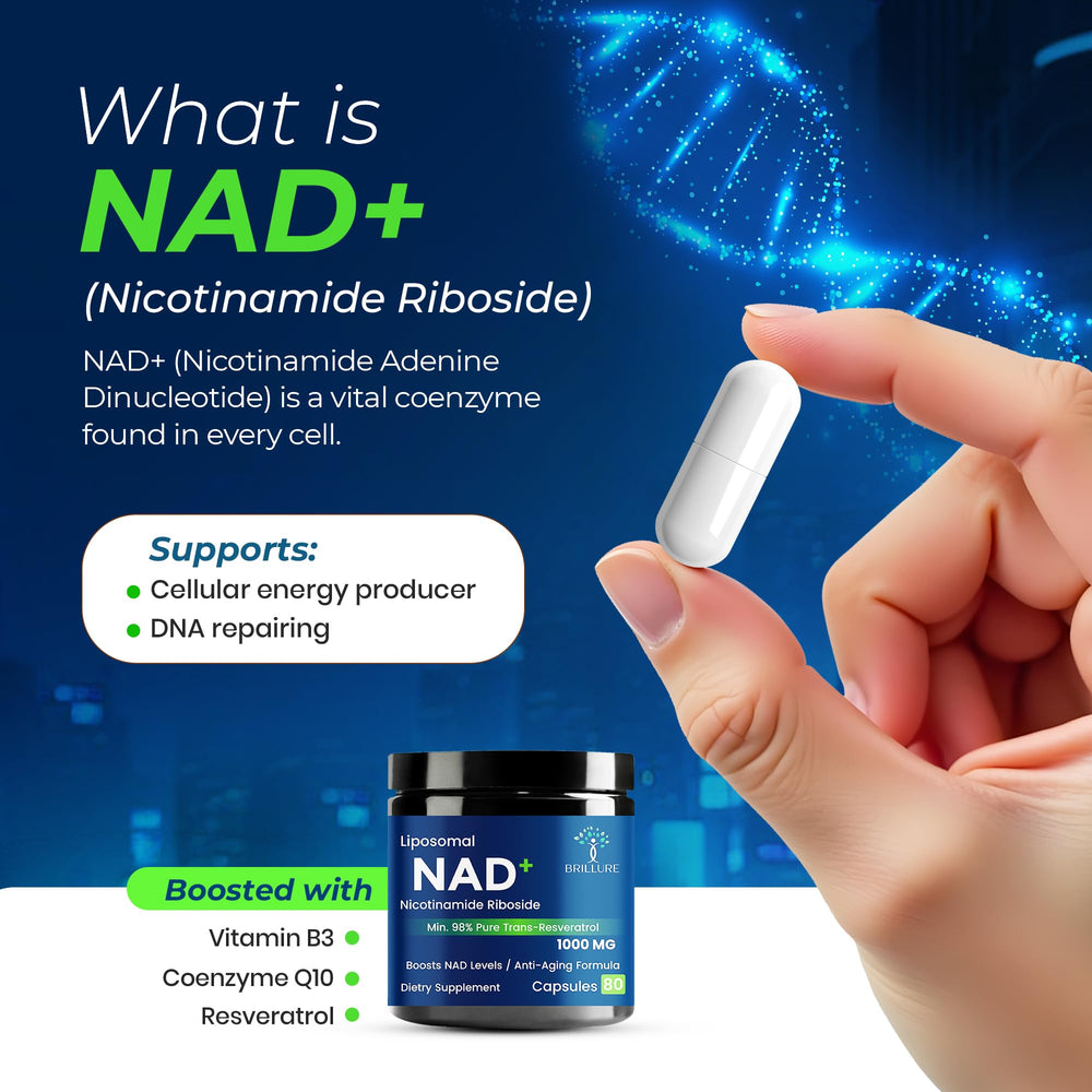 Brillure NAD+ bottle label close-up