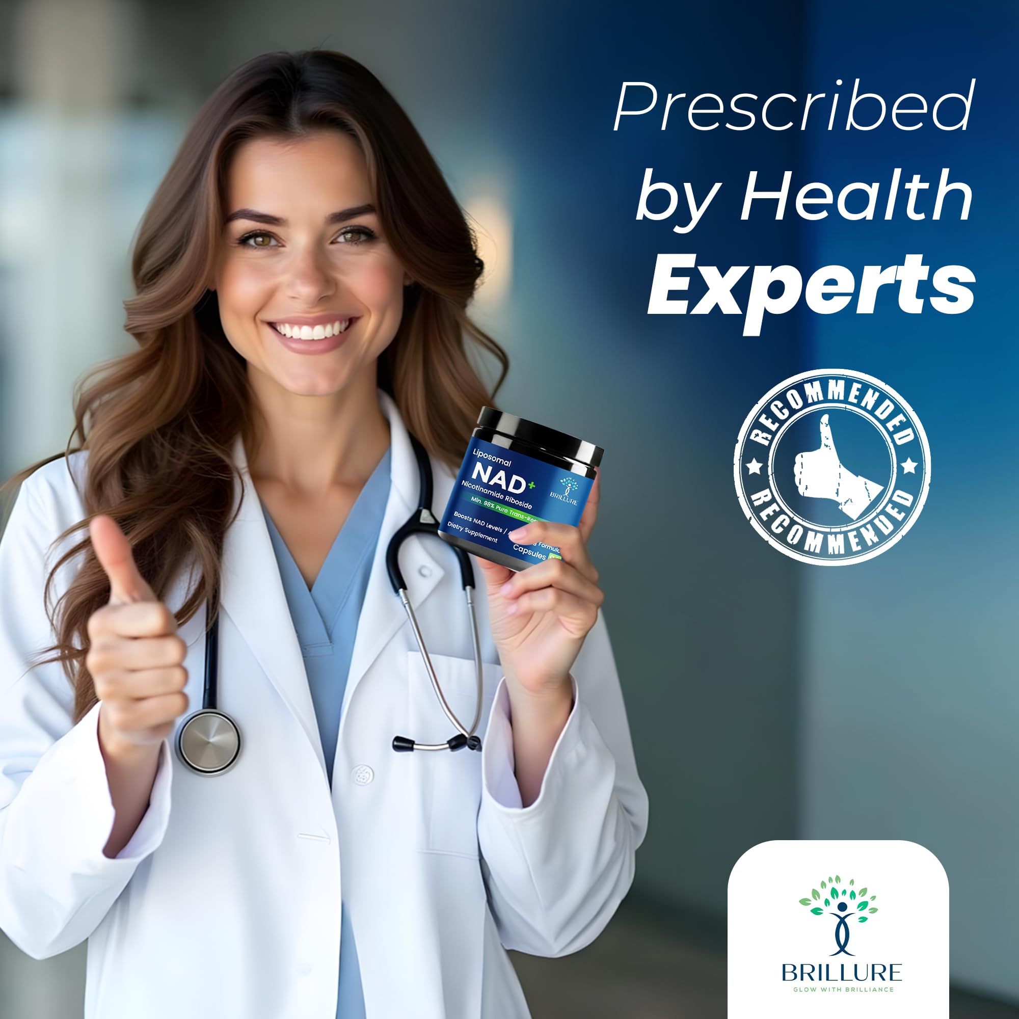 Brillure NAD+ 80 capsules packaging and branding