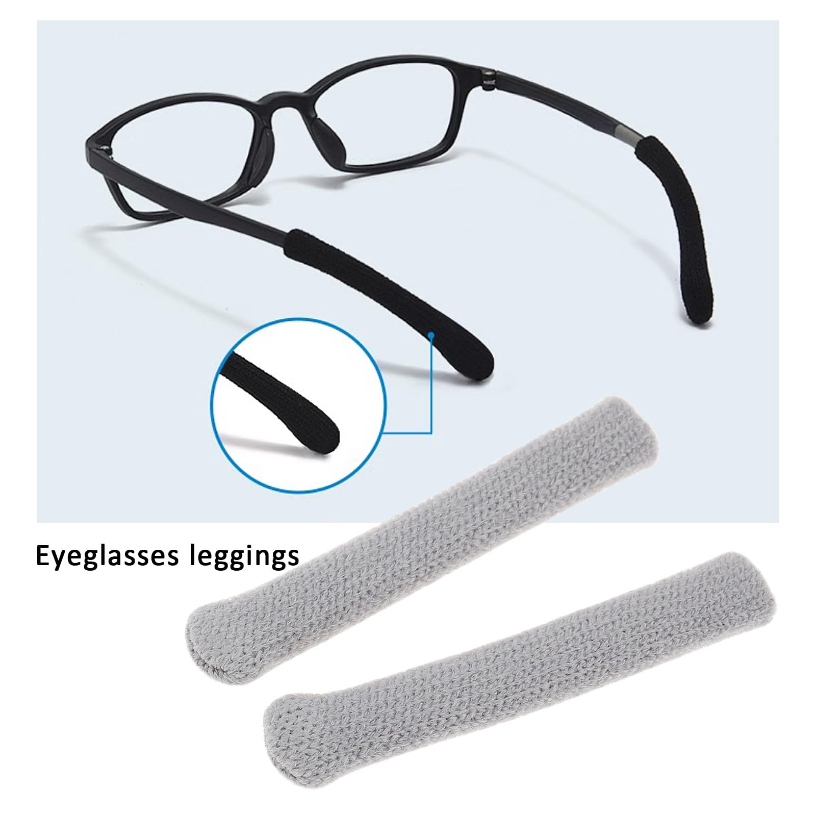 Gray Briny River temple tips sleeve close-up on glasses