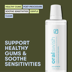 Hypochlorous acid mouthwash ingredients label close-up